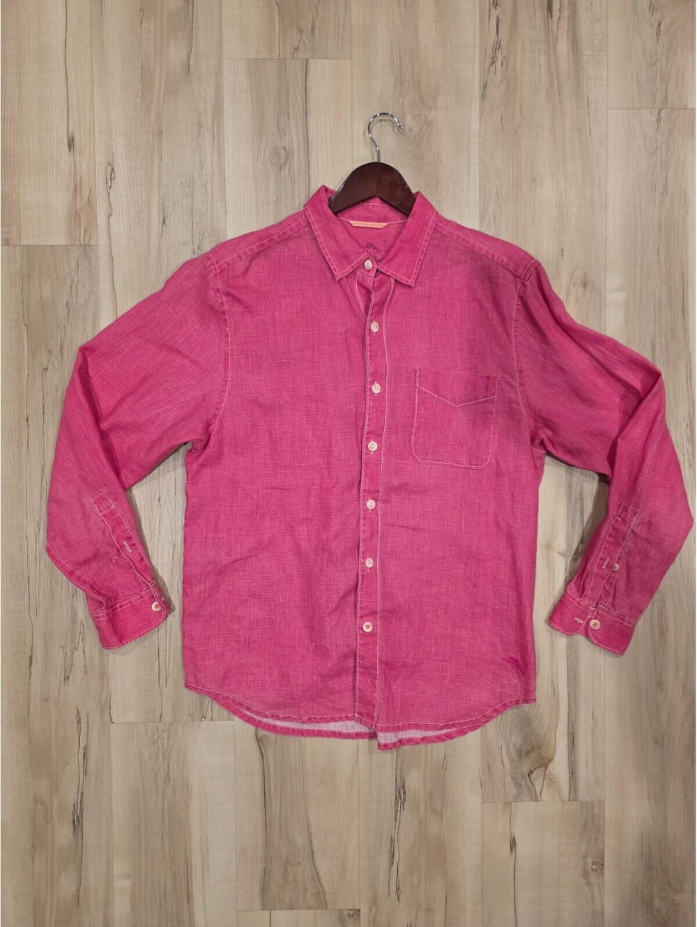 Tommy Bahama Men's Medium Pink Linen Button-Up Shirt